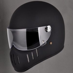 Lane Splitter | Retro Black Helmet Visor | Biker Lid