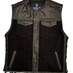 Legendary 'Black Demo' Denim Leather Motorcycle Vest