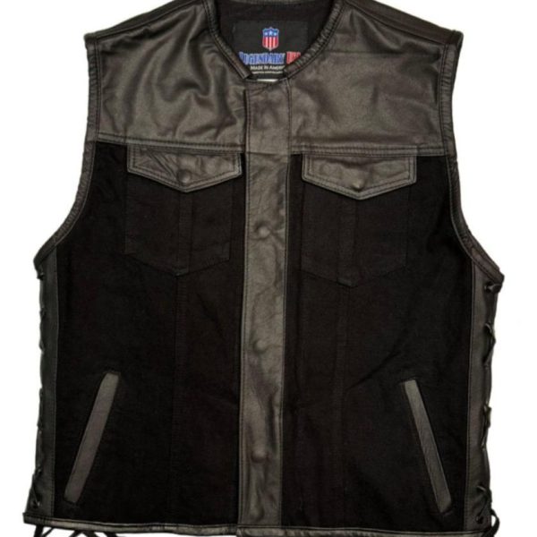Legendary 'Diamond Cut' Men's Leather Motorcycle Vest - The Legendary 'Diamond Cut' Men's Leather Motorcycle Vest - The