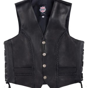 Legendary 'Gunslinger' Men's Motorcycle Leather Vest