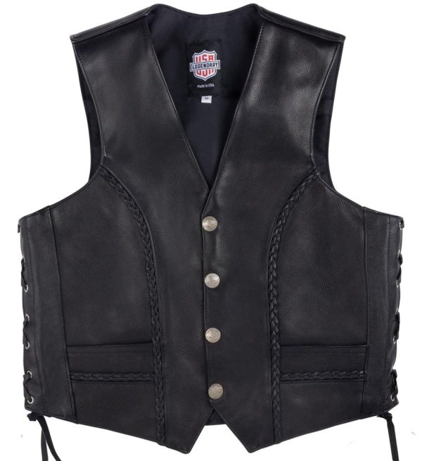 Legendary 'Gunslinger' Men's Motorcycle Leather Vest