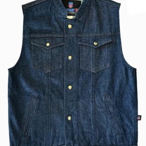 Legendary 'Ole Blue' Men's Blue Denim Motorcycle Vest