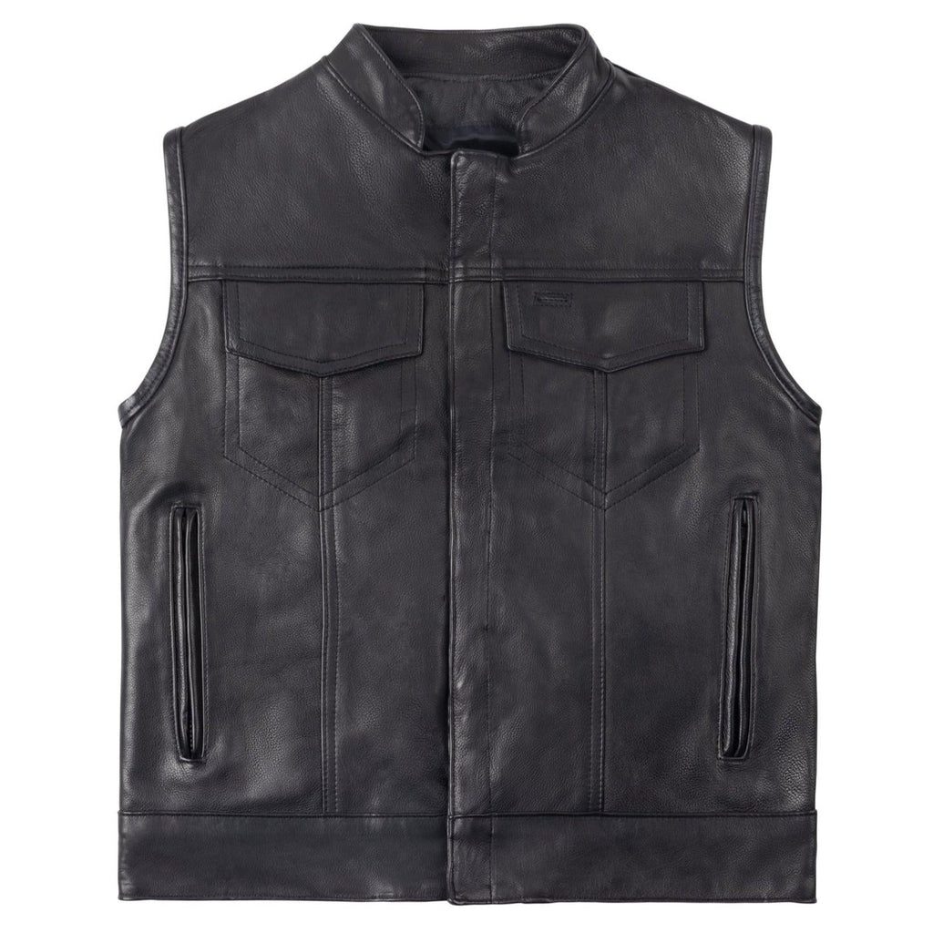 leather vest with zipper