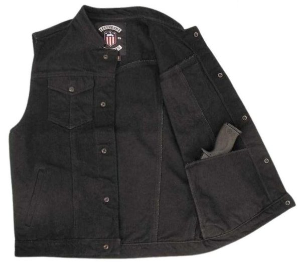 Legendary 'Revolution' Men's Denim Motorcycle Vest