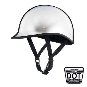 Lightest Low Profile Polo Style Helmet / Chrome - Without Ear Pads / S