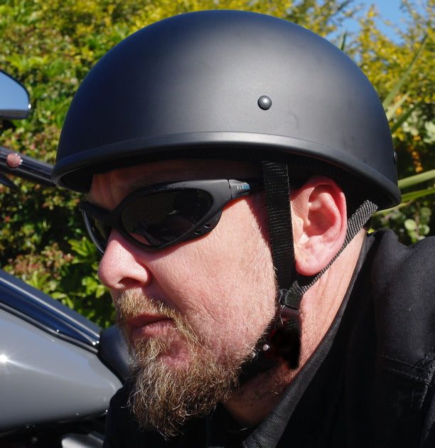 Low Profile Beanie Motorcycle Helmet Black | Biker Lid - The