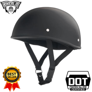 Low Profile Beanie Motorcycle Helmet Black | Biker Lid