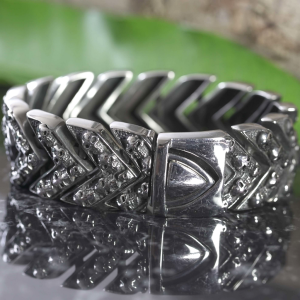 Men's Biker Punk Stainless Steel Bracelet 8.5 x 1 In.