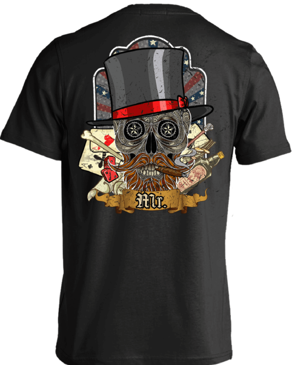 Poker Skull in a Hat T-Shirt, Cotton, Black