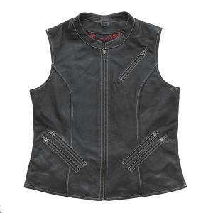 Quinn Women's Club Style Leather Vest - Limited Edition