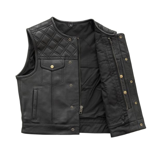 Shell Shock Men's Motorcycle Leather Vest (limited edition)