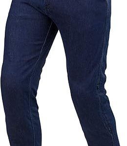 SHIMA Tarmac Motorcycle Jeans for Men - Lightweight Single Layer Dyneema Slim Fit Riding Trousers Mens with CE Knee and Hip Protectors (Blue, 38)