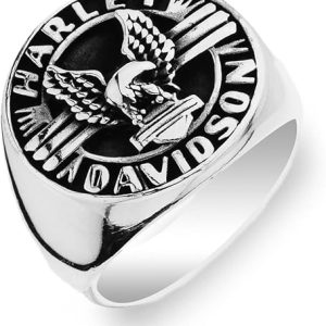 Silver Harley Davidson Ring, Silver Fİdget Ring, Handmade Biker Ring, 925k Sterling Silver Ring (7)