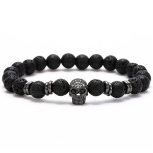 Skull Bracelet for Bikers, 8 in