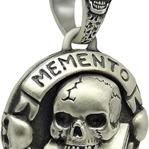 Skull over Book Sterling Silver 925 Men's Woman's Pendant Masonic Memento Mori Biker Handcrafted, with or without Chain Necklace