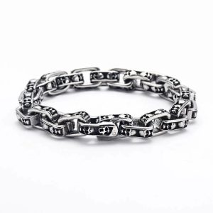 Stainless Steel Biker Skull Link Bracelet