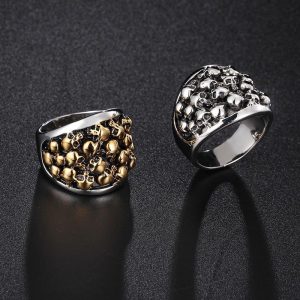 Stainless Steel Bikers Skeleton Ring