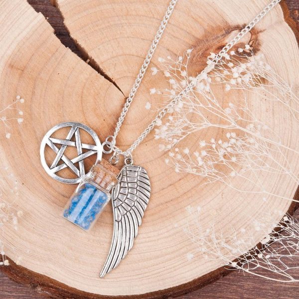 Supernatural Pentacle Wings Necklace