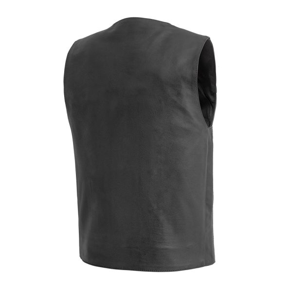 Texan Black Men's Motorcycle Western Style Leather Vest