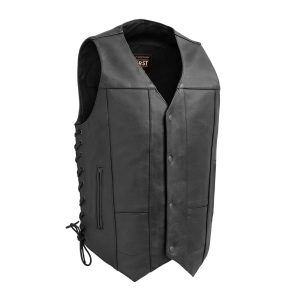 Top Biller Men's Motorcycle Western Style Leather Vest