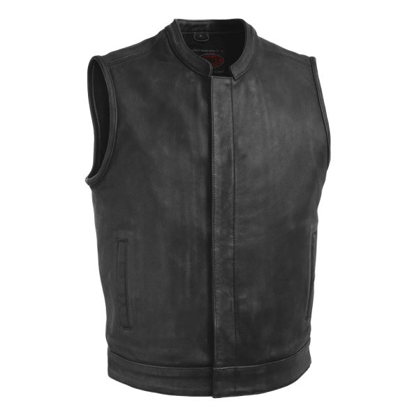 Top Rocker Men's Motorcycle Leather Vest