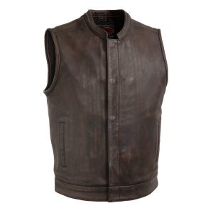 Top Rocker Men's Motorcycle Leather Vest