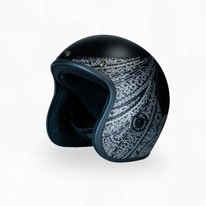 Voss 501 Bobber Black Silver Aurora Helmet