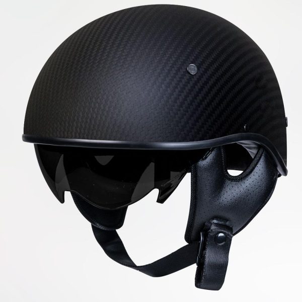 Voss 707Frp Two-Tone Black Roxy Half Helmet With Peak - The
