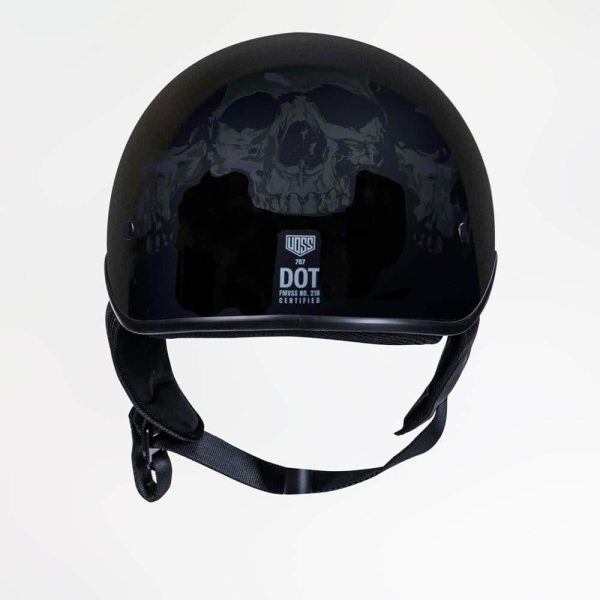 Voss 707Frp Black 3-Amigos Half Helmet