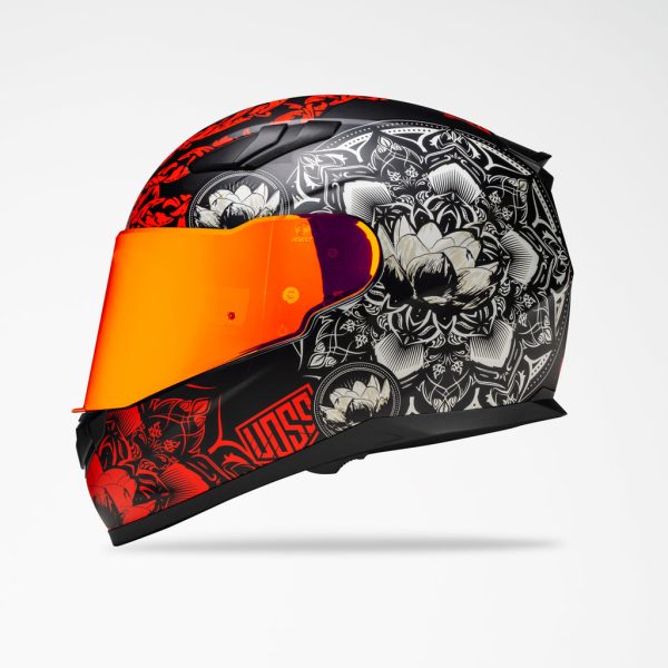 Voss 988 Moto-1 Matte Red Mandala Helmet