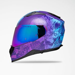 Voss 989 Moto-V Purple/Blue Rei Helmet